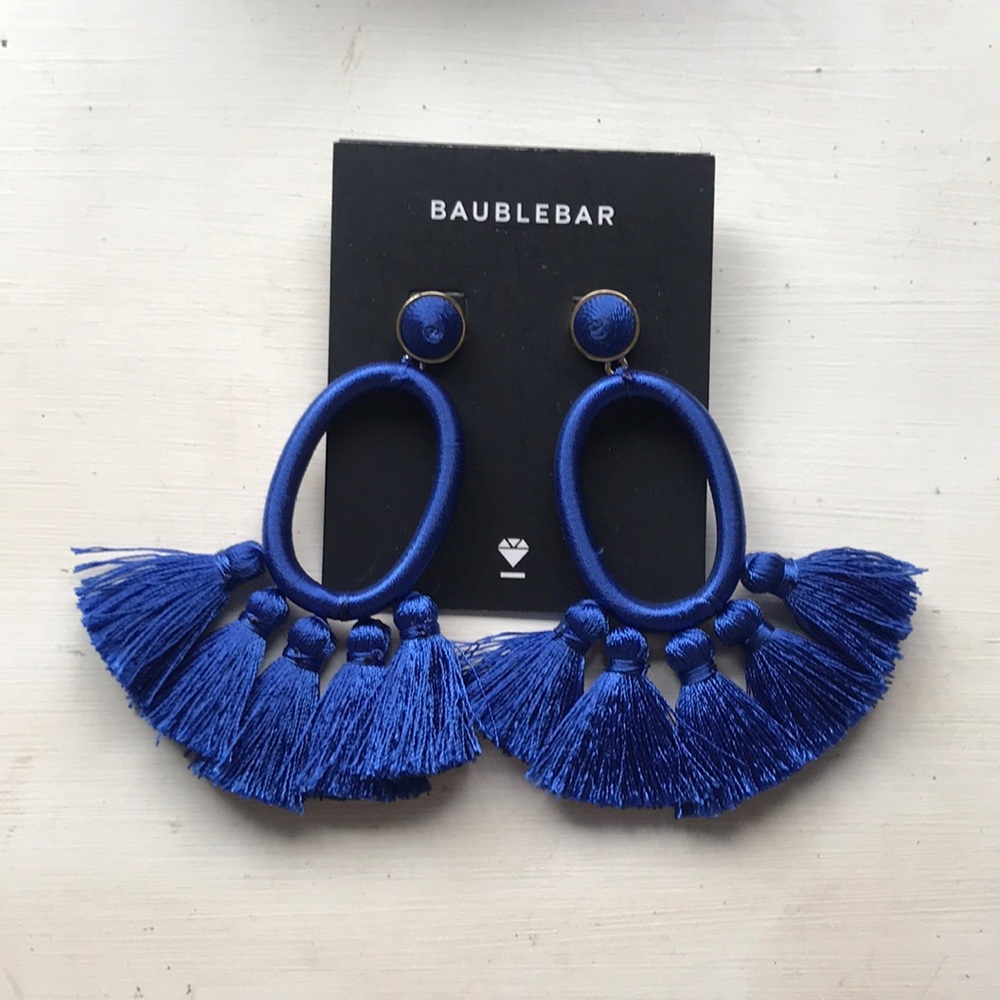 Royal Blue Bauble Bar earrings